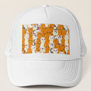 Witte en gember katten patroon groene ogen blauwe  trucker pet