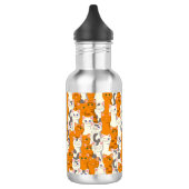 Witte en gember katten patroon groene ogen blauwe waterfles (Links)