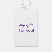 Witte en gembertulpen in de tuin cadeaulabel (Achterkant)