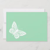 Witte en gemint groene vlinders bewaren de datum save the date (Achterkant)