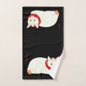 Witte en Ginger Japanse Kat Bad Handdoek (Handdoek)
