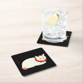 Witte en Ginger Japanse Kat Kartonnen Onderzetters (Insitu)