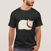 Witte en Ginger Japanse Kat T-shirt (Voorkant)