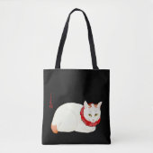 Witte en Ginger Japanse Kat Tote Bag (Voorkant)