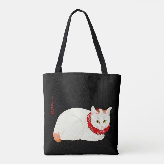 Witte en Ginger Japanse Kat Tote Bag (Achterkant)