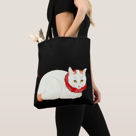 Witte en Ginger Japanse Kat Tote Bag (Dichtbij)