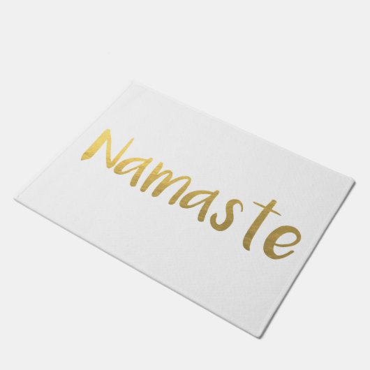 Witte en Gold Namaste Vloermat Deurmat (Schuin)