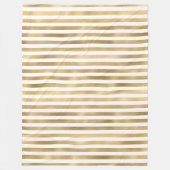 Witte en goudbevroren strippen fleece deken (Voorkant)