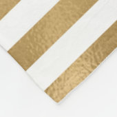 Witte en goudbevroren strippen fleece deken (Hoek)