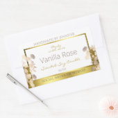 Witte en goudbloemen Productverpakkingsetiketten Rechthoekige Sticker (Envelop)