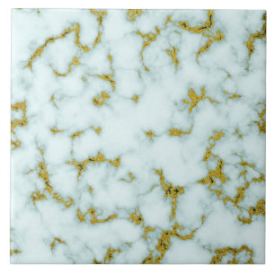 Witte en goudbruine marmer   Aangepaste keramische Tegeltje