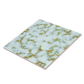 Witte en goudbruine marmer | Aangepaste keramische Tegeltje (Zijkant)