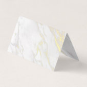 Witte en goudbruinmarmer visitekaartje (Achterkant)