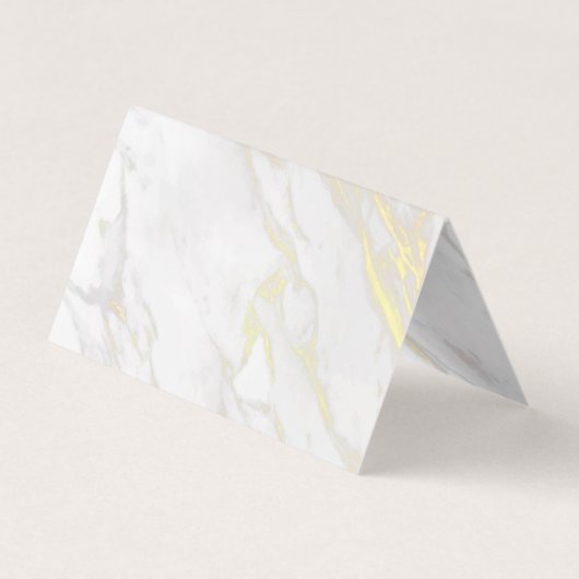 Witte en goudbruinmarmer visitekaartje (Achterkant)