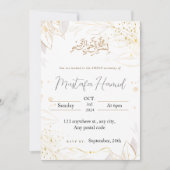 Witte en gouddelicatesse bladeren Ameen nodig Kaart (Voorkant)