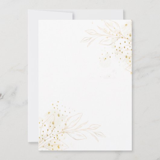 Witte en gouddelicatesse bladeren Ameen nodig Kaart (Achterkant)