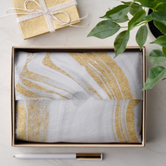 Witte en gouden Agaat Tissuepapier (Geschenk)