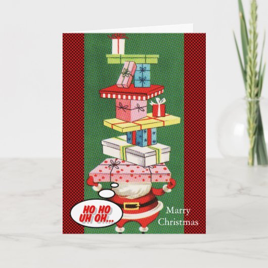 Witte en gouden bal met sneeuwkerst Ho Feestdagen Kaart (Voorkant)