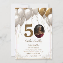 Witte en gouden ballonnen 50 verjaardagsfeest