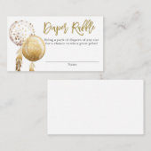 Witte en gouden ballonnen baby shower Dappere Raff Informatiekaartje (Voorkant / Achterkant)