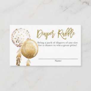 Witte en gouden ballonnen baby shower Dappere Raff Informatiekaartje