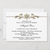 Witte en gouden Bat Mitzvah Kaart (Achterkant)