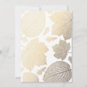 Witte en gouden bladeren Herfst Baby shower Kaart (Achterkant)