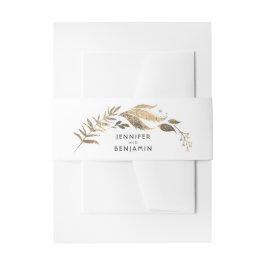 Witte en gouden bladeren Laurel bruiloft Uitnodigingen Wikkel