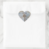 Witte en gouden bloem hart sticker (Tas)