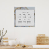 Witte en gouden bloem poster (Keuken)