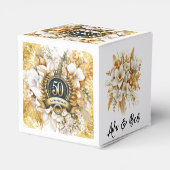 Witte en gouden bloemen 50e Jubileum Bedankdoosjes (Achterkant)