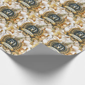 Witte en gouden bloemen 50e Jubileum Cadeaupapier (Hoek)