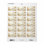 Witte en gouden bloemen adreslabel etiket (Full Sheet)
