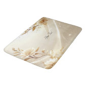 Witte en Gouden Bloemen Badmat (Gekanteld)