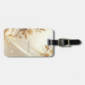 Witte en gouden bloemen bagagelabel (Voorkant horizontaal)