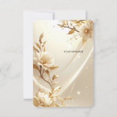 Witte en Gouden Bloemen Bedankkaart (Achterkant)