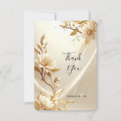 Witte en Gouden Bloemen Bedankkaart (Voorkant)