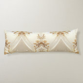 Witte en Gouden Bloemen Body Kussen (Achterkant)