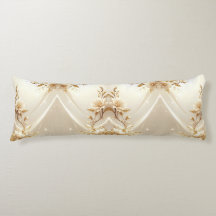 Witte en Gouden Bloemen Body Kussen