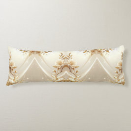 Witte en Gouden Bloemen Body Kussen
