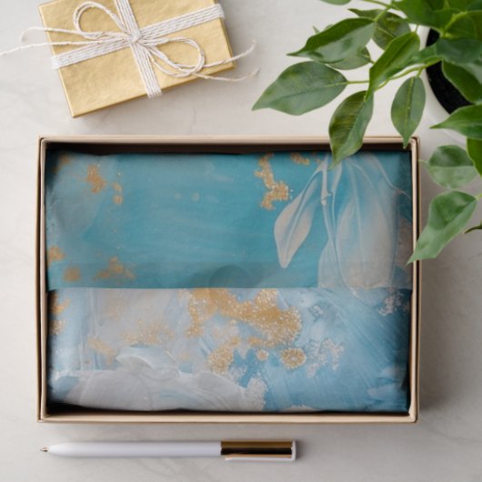 Witte en gouden bloemen bruiloft decoupage tissuepapier (Geschenk)