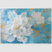 Witte en gouden bloemen bruiloft decoupage tissuepapier (Voorkant)