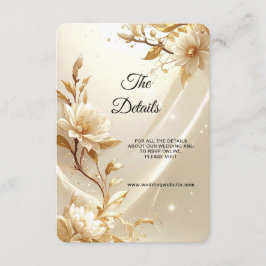 Witte en gouden bloemen detailenvelop informatiekaartje