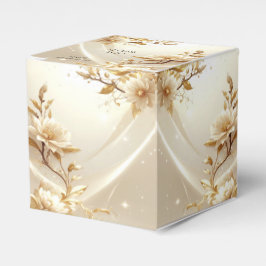 Witte en gouden bloemen favorietendoos bedankdoosjes