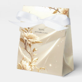 Witte en gouden bloemen favorietendoos bedankdoosjes