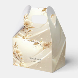 Witte en gouden bloemen favorietendoos bedankdoosjes