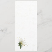 witte en gouden bloemen groen huwelijk menu (Achterkant)