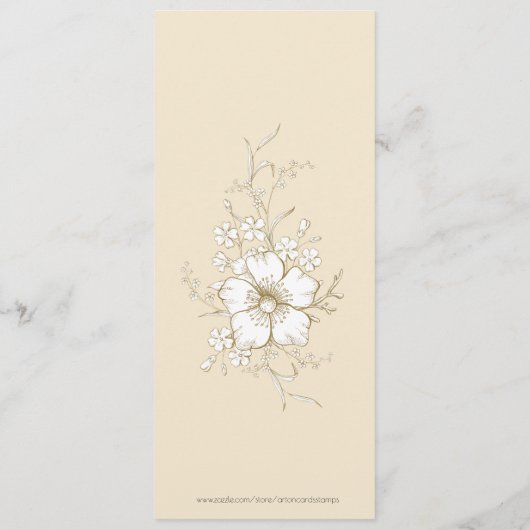 Witte en gouden bloemen hoek grens menu (Achterkant)