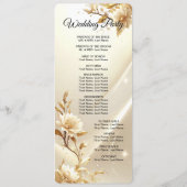 Witte en Gouden Bloemen Huwelijksprogramma Programmakaart (Achterkant)