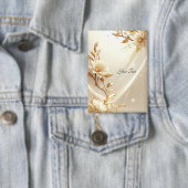 Witte en Gouden Bloemen Knop Button (Insitu)